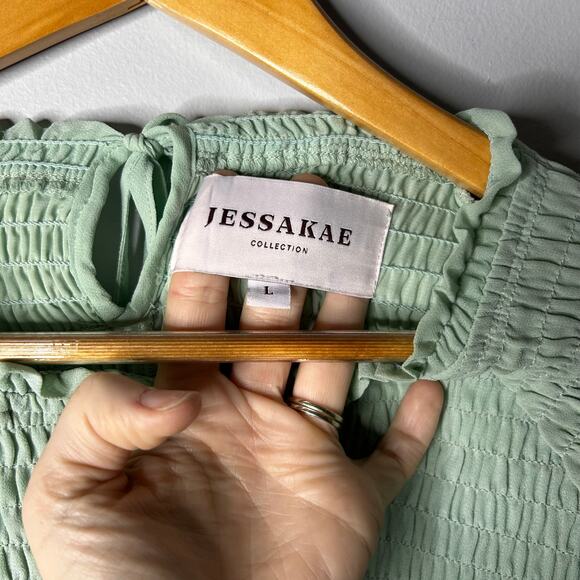 Jessakae Wandering Willoughby Ruffle Midi Dress Women's Large Fairy Milkmaid - Picture 9 of 10